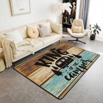 Happy Camping Living Room Rugs,Rv Car Area Rug,Vintage Farmhouse Style Non Slip Carpet, Camper Indoor Floor Mat for Travel Lover 50x80cm