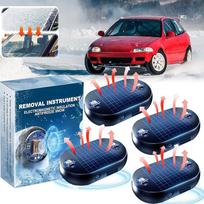 4Pcs AntiFreeze Electromagnetic Car Snow Removal Device, Solar Electromagnetic Car Snow Removal Device, Portable Ca R Defroster,Fast And Efficient 4pcs black
