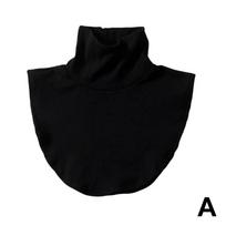 2024 New Winter Modal High Nack Fake Collar Women Solid Detachable Fashion Color Warm Collar Jersey Turtleneck Elastic B7B8 black