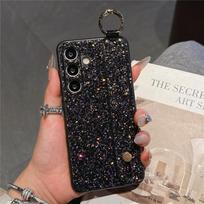 Prabangus deimantinis riešo dirželio laikiklio dėklas, skirtas Samsung S25 Ultra S24 S23 S22 S21 Plus, Bling kalnų krištolai, kameros apsauga, minkštas dėklas Galaxy S23+
