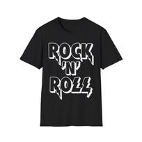 Rock'N'Roll T-Shirt, Rock Music Fan Shirt, Music Logo Tee, Rocker Top L white