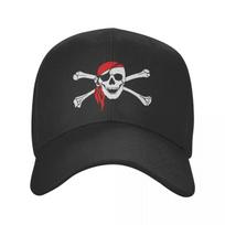 Fashion Unisex Jolly Roger Skull Cross Bones Flag Baseball Cap Adult Adjustable Dad Hat Hip Hop Snapback Caps Adjustable Cap white