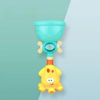 Baby Bath Playthings with Strong Suction Cups Tubes Spinner Squirt Water Game Set Toddlers Children Shower Pool ideal for 3 Years Presents blue