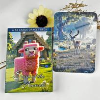 Spirit of The Animals Oracle Deck - 52 Voxel Art Wisdom Cards - 9*13cm Unique Animal Spirit Guide žalia