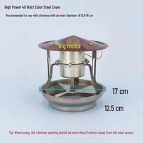 Powerful German Chimney Draft Fan - Smoke Extractor & Anti-Backdraft Ventilation for Stoves gray