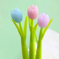 3pcs Kawaii Discolor Tulip Gel Pens Creative Color Changing Neutral Pens Black Ink Signature Pen Holiday Gifts Office Supplies white