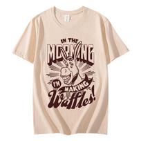 Shrek Donkey in The Morning Im Making Waffles Funny Meme Tshirt Unisex Women Fashion Vintage Tshirts High Quality Cotton T Shirt 2XL beige