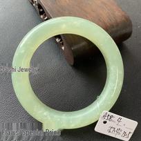 A58 Natūralus Hetiano nefrito žalias ledo apyrankė, 57/58 mm skersmuo, Unikalus defektų dizainas, Skaidrus ledo sėklos, Speciali dovanų prekė. beige