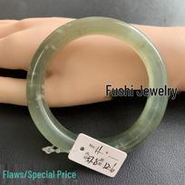A58 Natūralus Hetiano nefrito žalias ledo apyrankė, 57/58 mm skersmuo, Unikalus defektų dizainas, Skaidrus ledo sėklos, Speciali dovanų prekė. beige