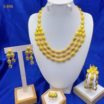 Enid Dubai 24k African Women's Wedding Jewelry Set Bridal Necklace Earrings Bracelet Ring 2026 45CM multi