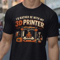 3d printer t-shirt funny gift for maker, 3d printing shirt, hobby geek tee L brown