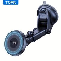 TOPK magnetinis automobilinis telefono laikiklis, skirtas Magsafe iPhone 15 Pro Max, valdomas viena ranka, metalinis kabliukas, magnetinis telefono laikiklis automobiliui For Dashboard black