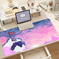 Game C-Celeste Mouse Pad Anti Slip Rubber Edge Locked Thickened Laptop Gaming Desk Mat 30x60cm gray