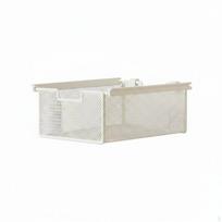 4 Pieces Closet Hanging Storage in the Area Saving Wardrobe Mesh Basket Easy to Install Under Shelf White S beige