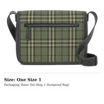 Burberry Cotton Messenger Bag, Crossbody Bag, Shoulder Bag Unisex Army Green 80423921 One Size 1