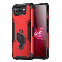 For Asus ROG Phone 7 / ROG 6 Pro E-Sports Case, Protective Cover with Dustproof Plug & Concealed Bracket, Slim Fit Gaming Design Asus ROG Phone 6 Pro raudona