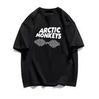 Arctic Rock Band Monkeys T shirt Fashion Hip Hop Men Women T shirt Clothes Manga Short Sleeve Tee Streetwear Trend Tops 140 black