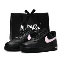 Nike Air Force 1 Slip Resistant Abrasion Resistant Low top Skateboard Shoes Unisex Black Pink CW2288-001(Team448-air) 44.5
