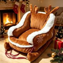 Kalėdinio rogės formos šunų guolis, nuimamas skalbiamas augintinio sofa katės lizdas, keturių sezonų universalus žiemos miego kilimėlis mažiems šunims M：60*50*28 gelsvai ruda