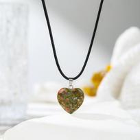 Natural crystal peach heart pendant, Dongling, tiger eye stone, three-dimensional heart-shaped pendant, accessories gray