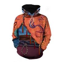Fashion for Fans of Avatar: Fire and Ash Printed Sweatshirt Outdoor Sport Cosplay Pullovers Hoodie Cosplay Costume XXXL brown