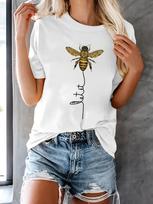 Būk Geras Tikėjimo Spaudinys Apvaliu Kaklu Marškinėliai Laisvi Trumpomis Rankovėmis Vasariniai Marškinėliai Viršutiniai Drabužiai Unisex XL white