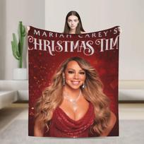 Mariah Carey Kalėdinis flanelinis pledas Minkšti patvarūs patalynės užklotai sofai lovai kelionei Juokingas lovatiesės dangalas sofai lovai 150x200cm brown