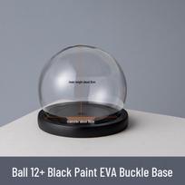 Amžinos gėlės stiklinis kupolas su EVA apsauga nuo kritimo pagrindu ir apsauginiu nuo dulkių guminiu žiedu Diameter 12 Sphere Cover + Black EVA Base gray