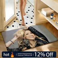 Soft Absorbent Non-Slip Rug Celebrity Shakira Floor Mat Home Decor Doormat Bedroom Floor Mat Shower Carpet 40x60cm beige