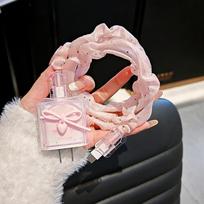 For Iphone 17 Charger Protector Case Cover 18W 20W Pink Cute Bow Anti Break Scratch Proof Charger Cable Protective Rope Winder gray
