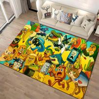 Funny Virtual Italian Brainrot Print Area Carpet for Living Room Home Decor Sofa Table Kids Rug Anti Slip Chair Lounge Floor Mat 50x80cm 20x31 inch yellow