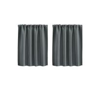 Didelio tikslumo vienspalvis trumpų užuolaidų komplektas Blackout langų užuolaidos Virtuvės pertvaros užuolaida Kavos spalvos užuolaida 40x60cm Patvarus audinys One Size black
