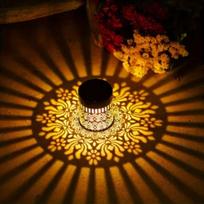 Solar Mandala Peony LED Table Lamp IP44 Waterproof Metal Decor Light for Outdoor Garden Lawn Patio Yard Path Landscape Lighting 1PC, Double layered peony šilta balta spalva
