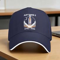 Summer Casual Baseball Cap Artemis II  Launch To The Moon Retro Space Mission  Hiking Fishing Hip Hop Hats Baseball Caps One Size blue