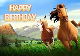 Kids Birthday Party Backdrop Cartoon Spirit Riding Horse Pony Theme Baby Shower Banner Studio Photography Background Supplies 47.2x31.5inch/120*80cm white