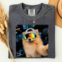 Pomeranian Smoking Cigar Shirt,Dog Meme Graphic Tee,Novelty Dog Shirt,Pomeranian Mom Dad Shirt,Trendy Dog Graphic Tee,Funny Pet Lover Shirt 150 black