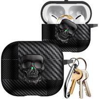 Ysnzaq Skull Design for AirPods Pro 3 Case with Lock for Men Boy KLT Black AirPods 4 juoda