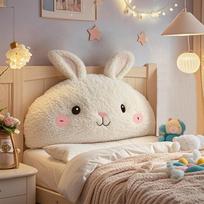 Washable Soft Upholstered Tatami Bed Backrest Cushion for Children's Bedroom For 0.9-1m Bed (90x45cm) Washable white