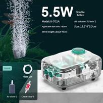 1 Piece/Set Ultra Silent Aquarium Air Pump Silent Operation Low Noise Automatic Mute Aerator Pump Adjustable Transparent A7
