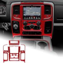 for Dodge Ram 1500 2500 3500 2016 2017 2018 Center Console Navigation Screen Panel Cover Carbon Fiber Interior Trim Accessories Navigation Screen Pa 2 red