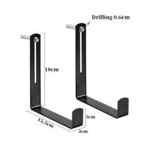 2 Pieces Planter Box Brackets Fits Deck Railing Hanging Brackets Planter Metal Hooks Adjustable for Garden Terraces Wall Decor black