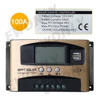 MPPT saulės įkrovimo valdiklis 100A 60A 30A, 12V/ 24V saulės panelės išmanusis reguliatorius su reguliuojamu LCD ekranu, dvigubu USB prievadu, laikmačio nustatymu, automatinis MPPT 12/24V 100A