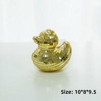 Duck Disco Ball Decor With Mirror Surface For Easter Holiday Party Venue 10x8x9cm Silver gray