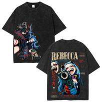 Cyberpunk Edgerunners Rebecca Vintage Graphic T-Shirt 4XL black