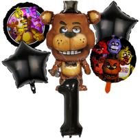 Fnafs Birthday Ballons 6pcs Five Nights At Freddys Party Number Balloons Decoration Props Ornaments Aluminium Balloon Kids Gift black