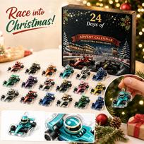 Advent Calendar with 2D Flat Acrylic Hanging Ornaments - Car Theme One Size black