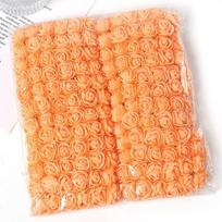 144Pcs Multicolor Foam Artificial Flower Mini Rose Wreath Accessorie Foam Fake Flowers DIY Artificial Flower Craft oranžinė