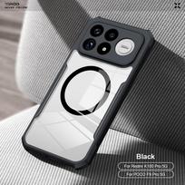 XUNDD dėklas Redmi K100 Pro Max/POCO F9 Ultra 5G, atsparus smūgiams, su oro pagalvėmis, juodas, skaidrus dangtelis, magnetinis stovas su kameros apsauga Poco F9 Ultra