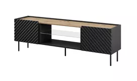 EF ONDA RTV spintelė 180x40x39-58 juodas (pastatoma arba montuojama ant sienos)