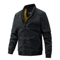 Fashion Autumn Stand Collar Jacket Man Bomber Jacket Mens Cotton Windbreaker Jackets Coat Men's Clothing Casual Slim Zipper Jacket Plus Size L